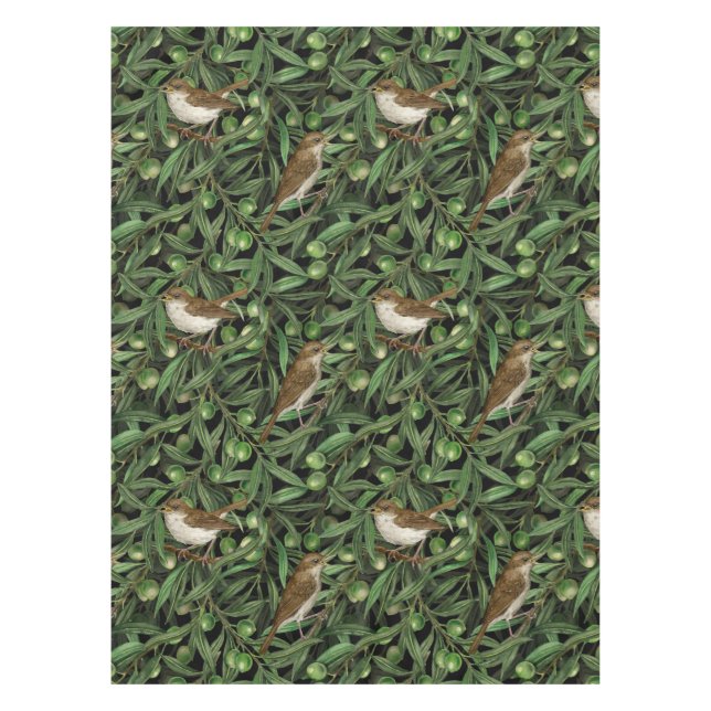Nightingales in the olive tree 3 tablecloth (Front)
