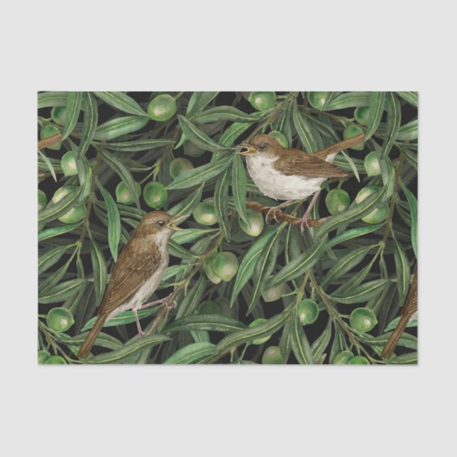 Nightingales in the olive tree 3 tissue paper (Front)