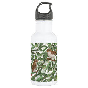 Nightingales in the olive tree 532 ml water bottle