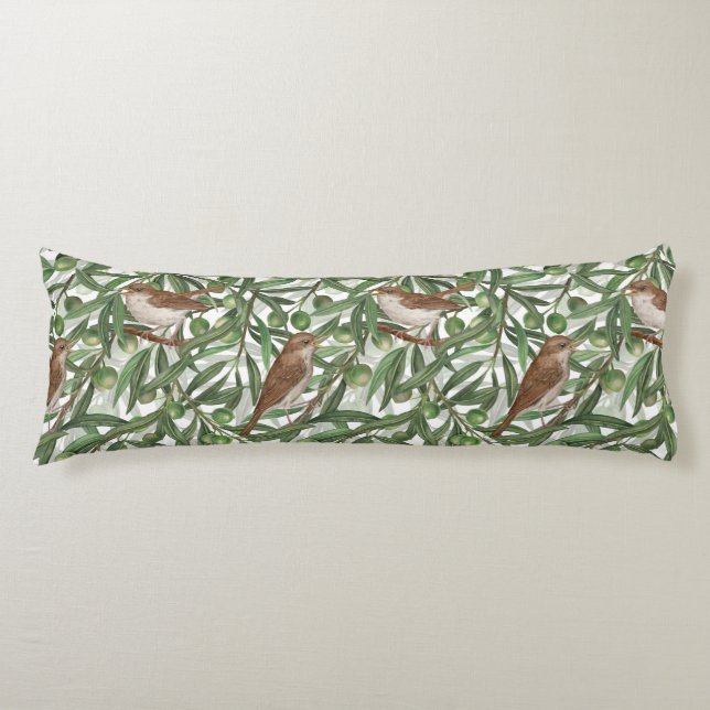 Nightingales in the olive tree body cushion (Front)