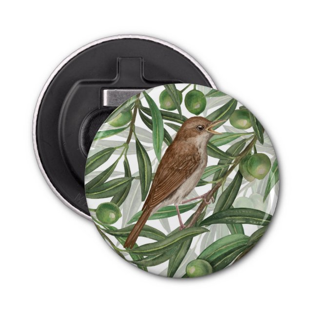Nightingales in the olive tree bottle opener (Front)