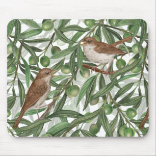 Nightingales in the olive tree mouse mat