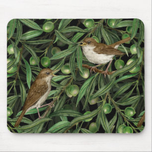 Nightingales in the olive tree mouse mat