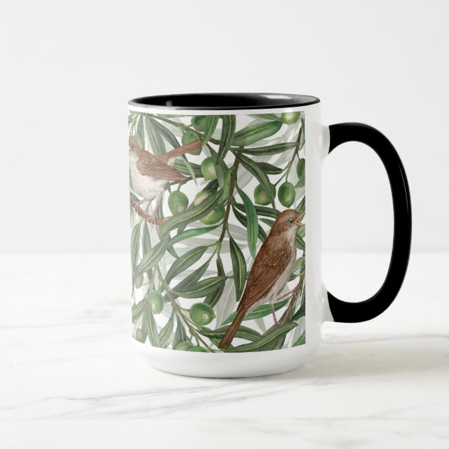 Nightingales in the olive tree mug (Right)