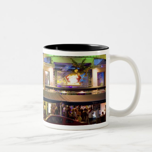 Nightlife on Ocean Drive, South Beach, Miami Two-Tone Coffee Mug (Right)