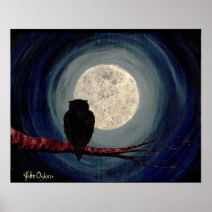 NIGHTLY COMPANIONS (owl moon art) ~ Poster