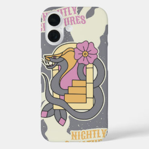 Nightly Creatures – Snake Tattoo Style iPhone 16 Case