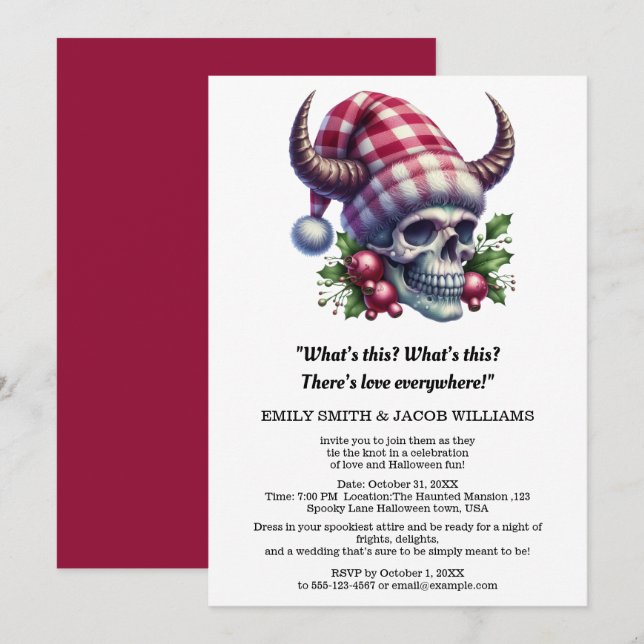 Nightmare Before Christmas Wedding  Invitation (Front/Back)