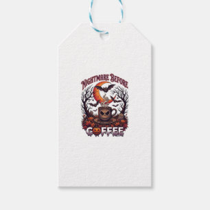 Nightmare Before Coffee Halloween Skull Mug Ghost Gift Tags