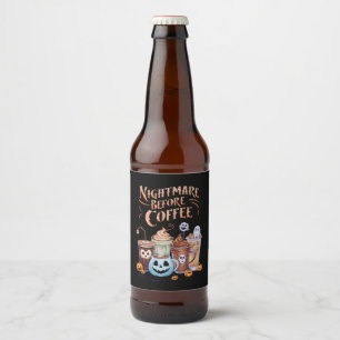 Nightmare Before Coffee Pumpkin Spice Halloween Beer Bottle Label
