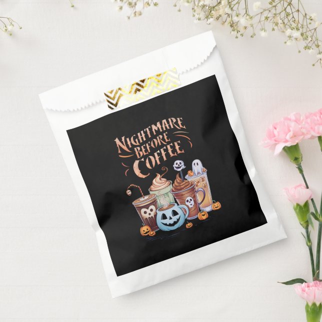 Nightmare Before Coffee Pumpkin Spice Halloween Favour Bags (Sealed)