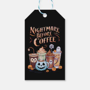 Nightmare Before Coffee Pumpkin Spice Halloween Gift Tags