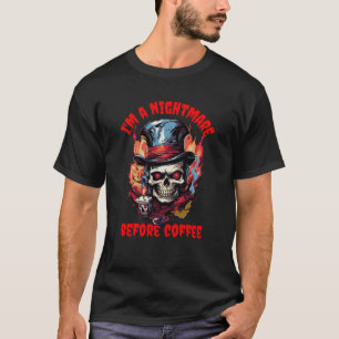 Nightmare Before Coffee Skeleton Coffee Christmas  T-Shirt