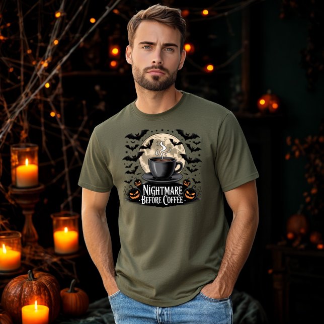 Nightmare Before Coffee Spooky Autumn Coffee Lover T-Shirt (Creator Uploaded)