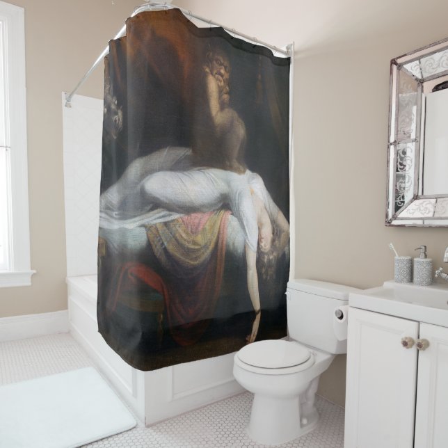 Nightmare by Henry Fuseli Gothic Macabre Dark Art Shower Curtain (In Situ)