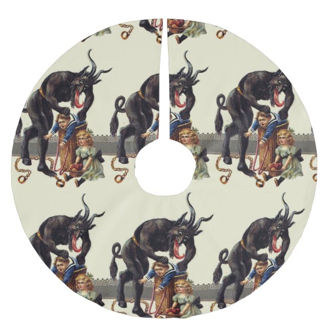 nightmare christmas krampus brushed polyester tree skirt (Front)