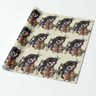 nightmare christmas krampus wrapping paper