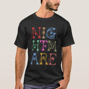 Nightmare Halloween Colourful Text T-Shirt