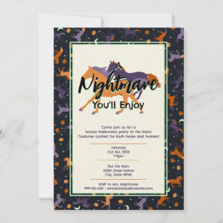 Nightmare Horse Barn Halloween Party Invitation