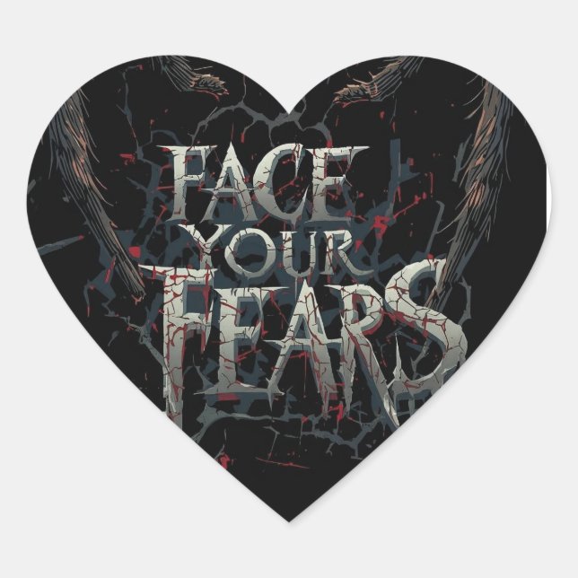 Nightmare Spider – Dark Horror Illustration Heart Sticker (Front)