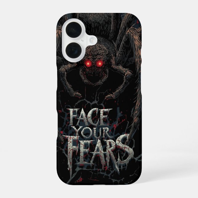 Nightmare Spider – Dark Horror Illustration iPhone 16 Case (Back)