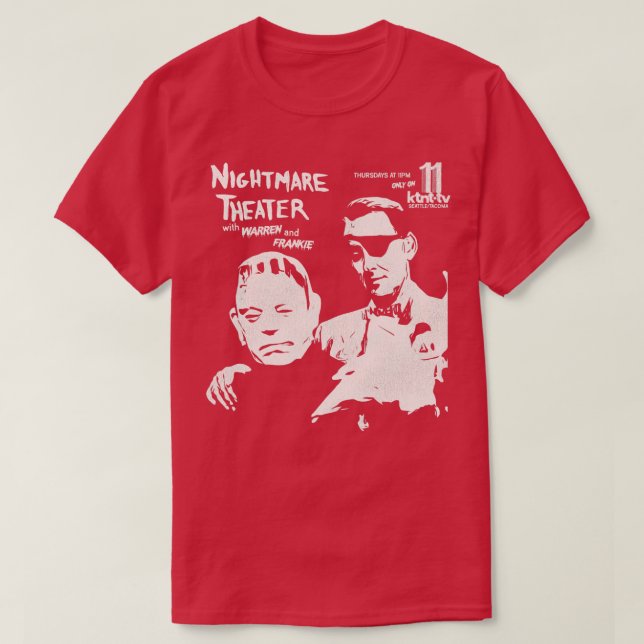Nightmare Theatre with Warren Frankie Seattle Horr T-Shirt (Design Front)