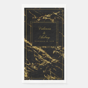 Nights In Granite And Gold Wedding  Napkin