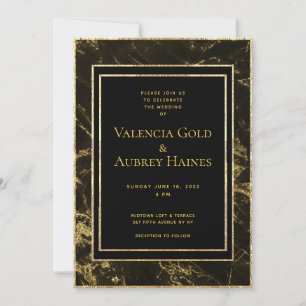 Nights In Granite & Gold Wedding Invitation Suite