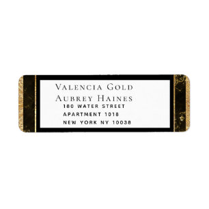 Nights In Granite & Gold Wedding Return Address