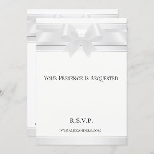 Nights in White Satin on White Formal Invitaiton Invitation