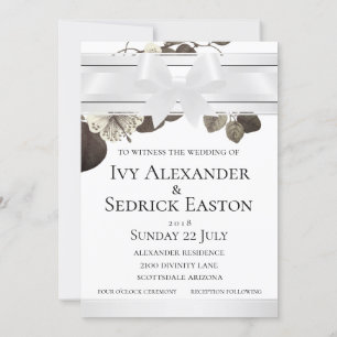 Nights in White Satin Sepia Garden Invitations