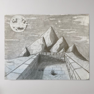 Nightscape in the Mountains Poster