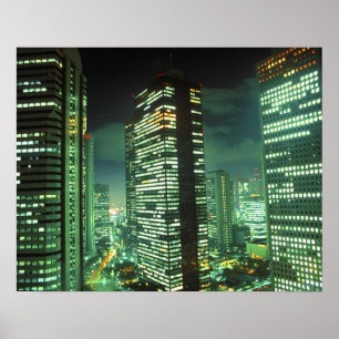Nightscape, Shinjuku, Tokyo, Japan Poster