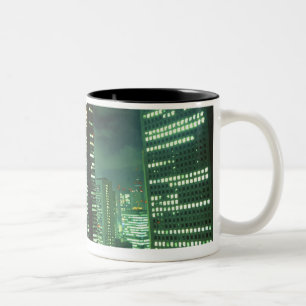 Nightscape, Shinjuku, Tokyo, Japan Two-Tone Coffee Mug