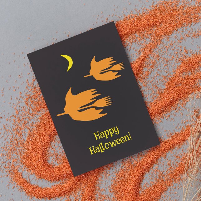 Nighttime Broom Ride - Happy Halloween! Postcard (Creator Uploaded)
