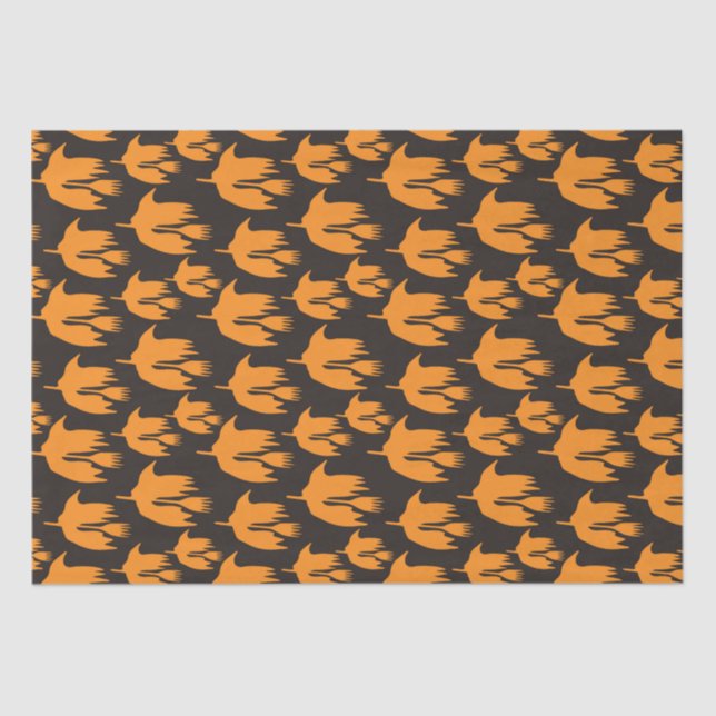 Nighttime Broom Ride - seamless Halloween pattern Tissue Paper (Front)