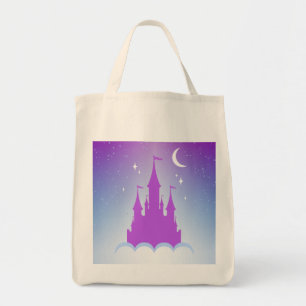 Nighttime Dreamy Castle In The Clouds Starry Sky Tote Bag