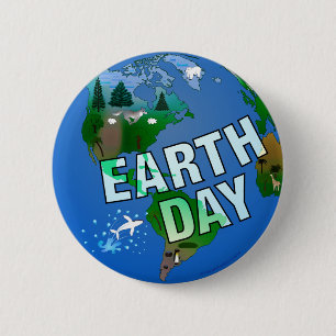 Nighttime Earth Day 6 Cm Round Badge