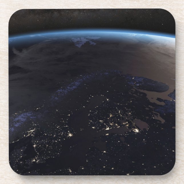 Nighttime Far Northern Europe Coaster (Front)