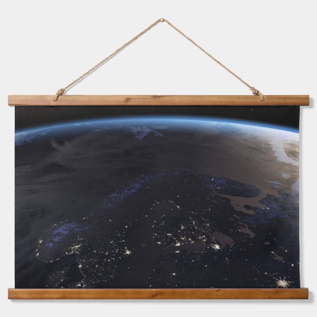Nighttime Far Northern Europe Hanging Tapestry (Front)