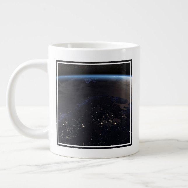 Nighttime Far Northern Europe Large Coffee Mug (Left)
