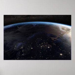 Nighttime Far Northern Europe Poster