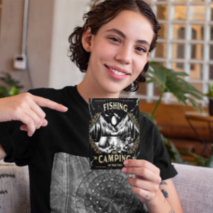 Nighttime Fishing And Camping Adventure Postcard