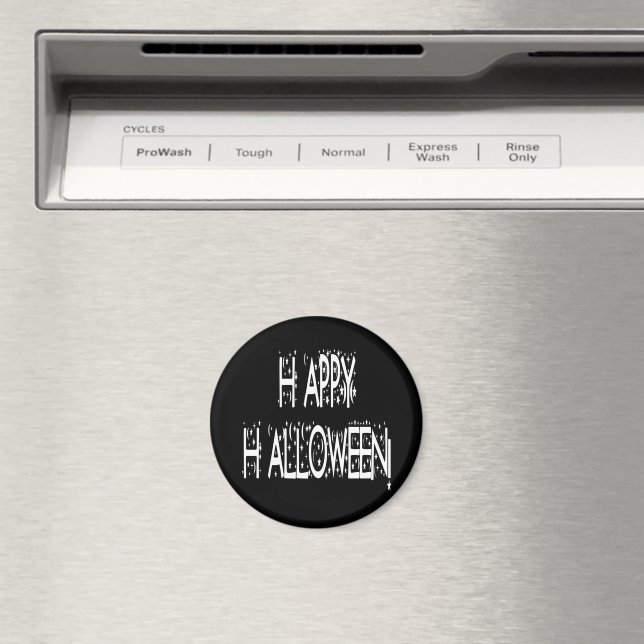 Nighttime Happy Halloween Text Magnet (In Situ (Dishwasher))
