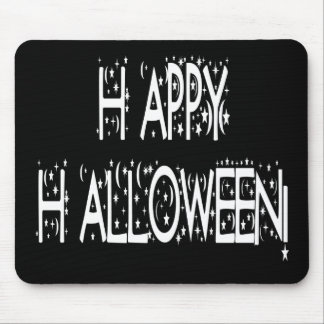 Nighttime Happy Halloween Text Mouse Mat