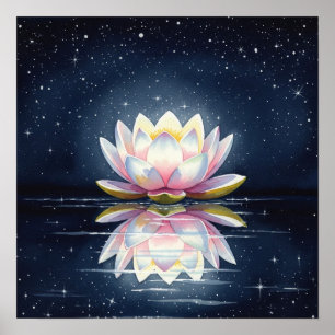Nighttime Lotus Poster