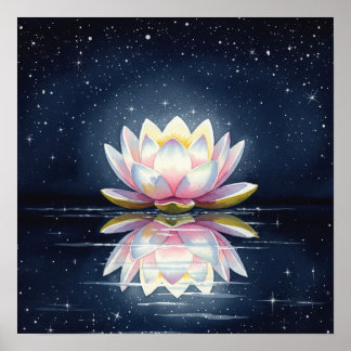 Nighttime Lotus Poster
