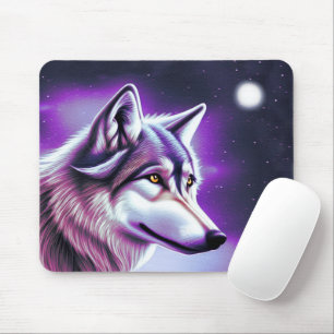 Nighttime Mystical Wolf Mouse Mat