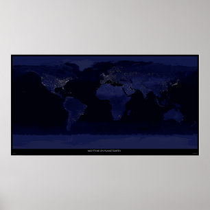 Nighttime on Planet Earth Poster