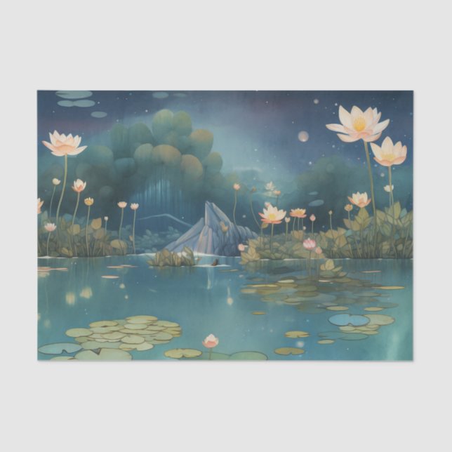 Nighttime Pond Tissue Paper (Front)